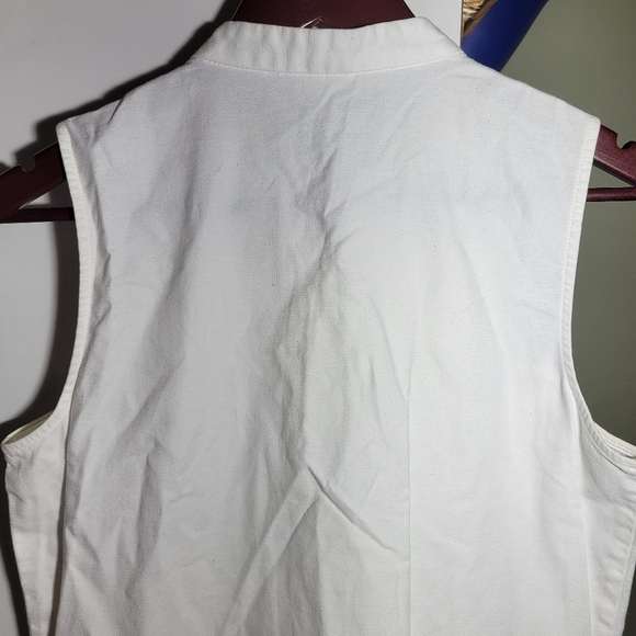 Eileen Fisher Cotton Hemp Stretch Jumpsuit ankle length white XS - Picture 4 of 13